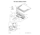 Whirlpool WED9051YW1 top and console parts diagram