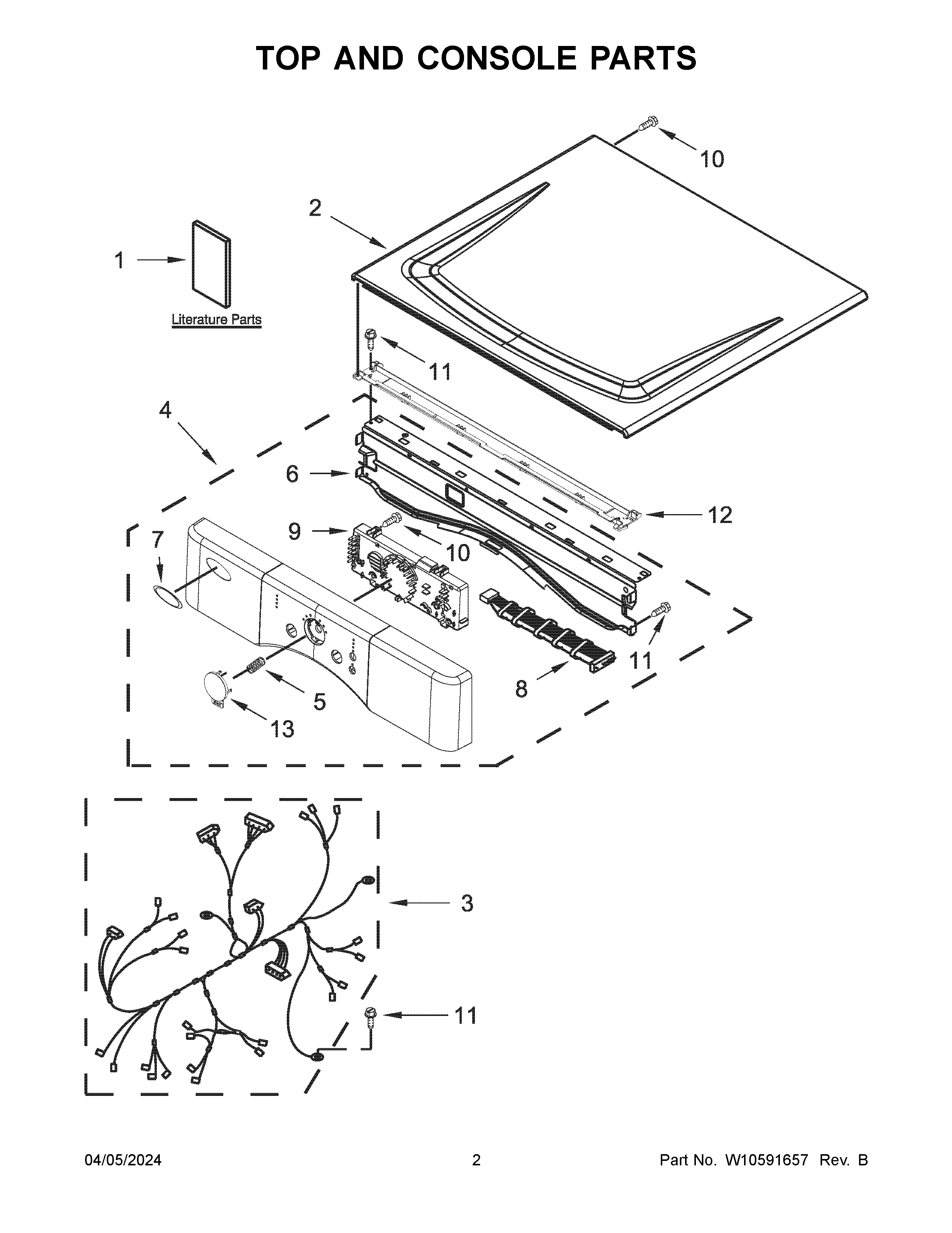 Top and console parts