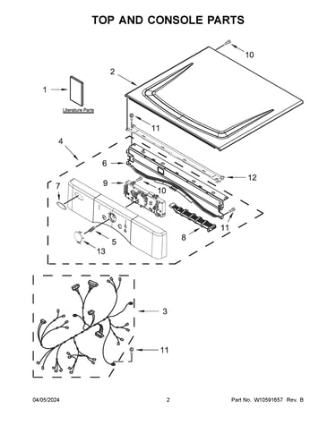 Top and console parts
