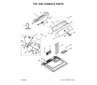 Whirlpool YWED4815EW2 top and console parts diagram