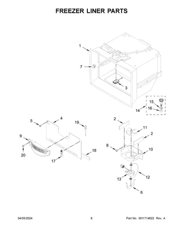 Freezer liner parts