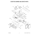 KitchenAid KFGC500JPA07 cooktop, burner and grate parts diagram