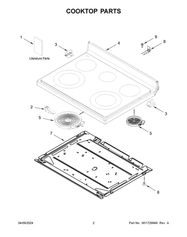 Cooktop parts