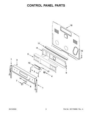 Control panel parts