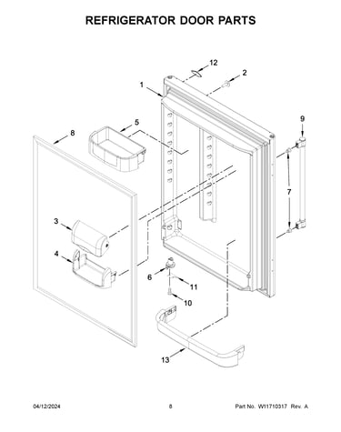 Refrigerator door parts