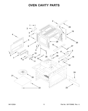 Oven cavity parts