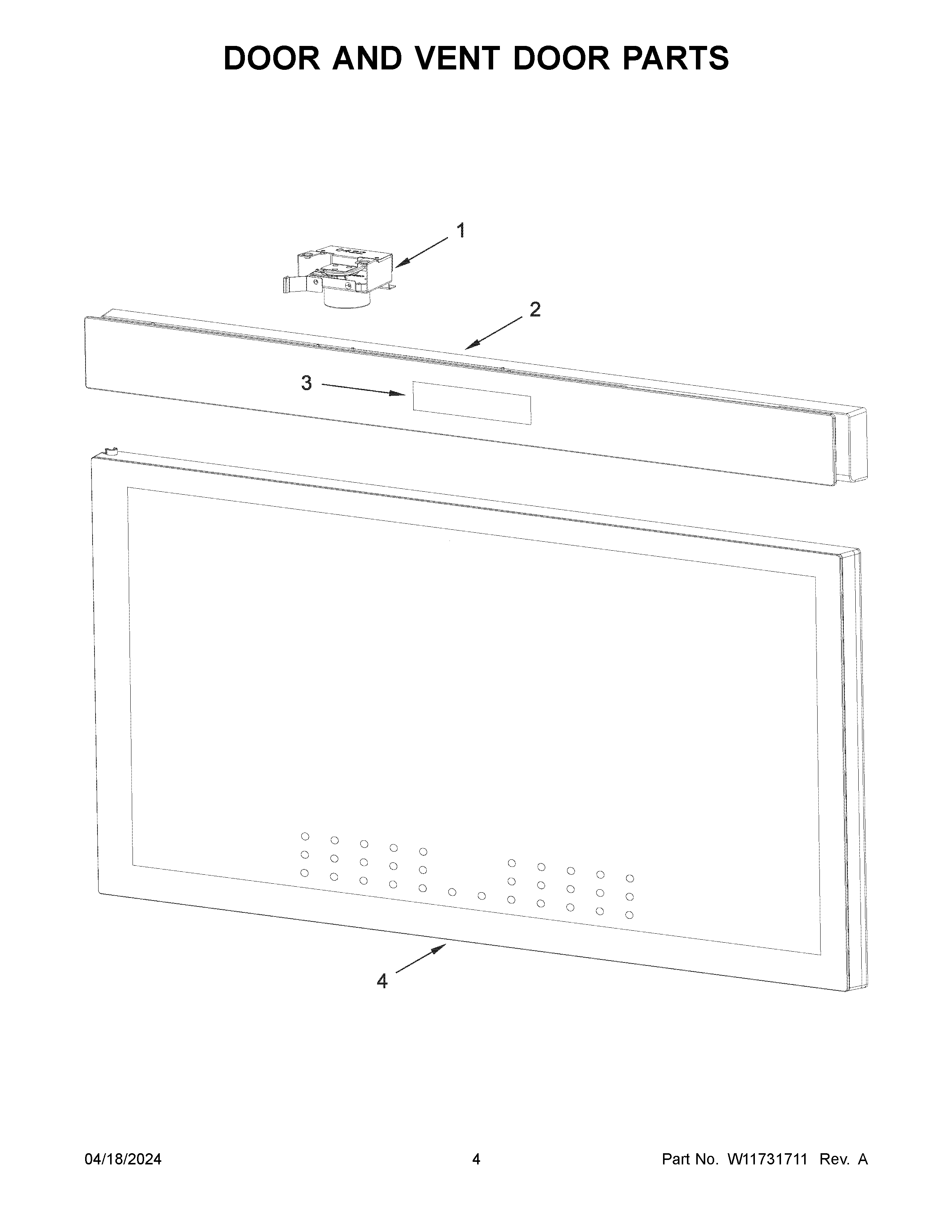 Door and vent door parts