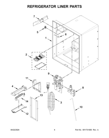 Refrigerator liner parts