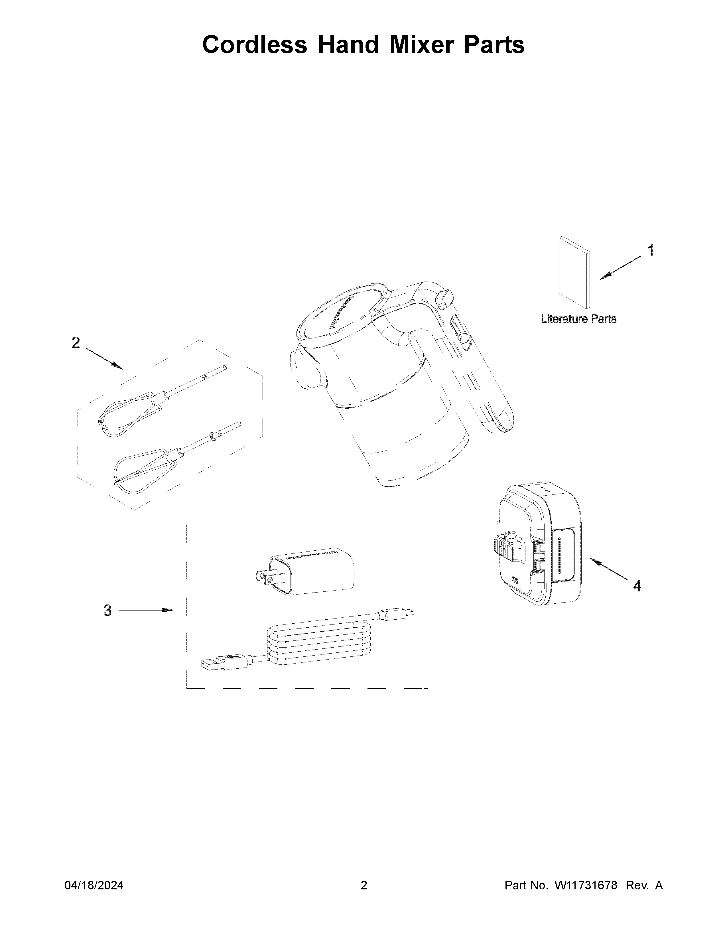 Cordless hand mixer parts