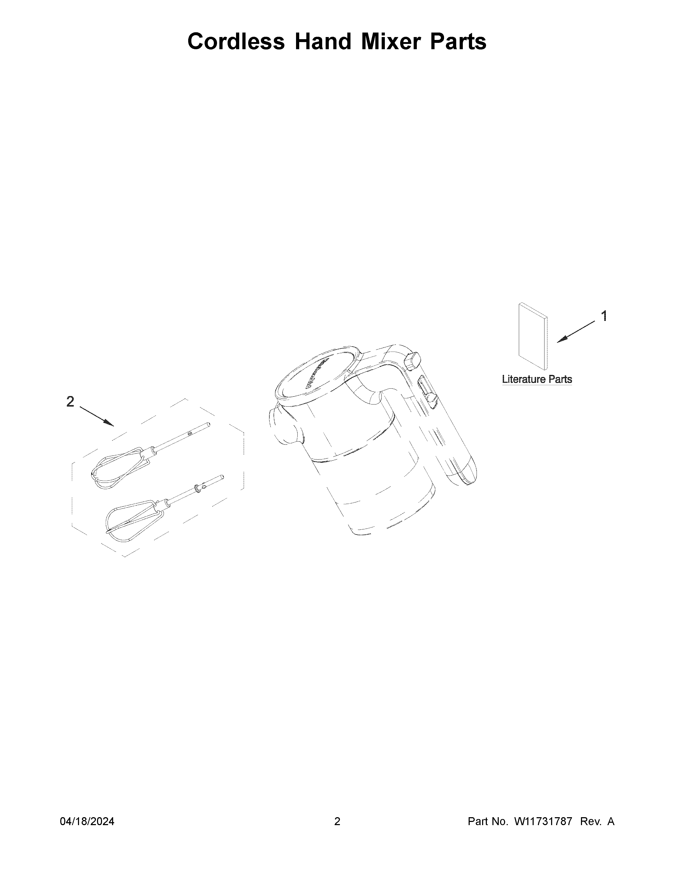 Cordless hand mixer parts