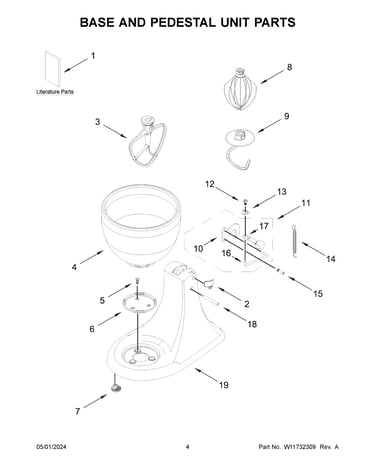 Base and pedestal unit parts
