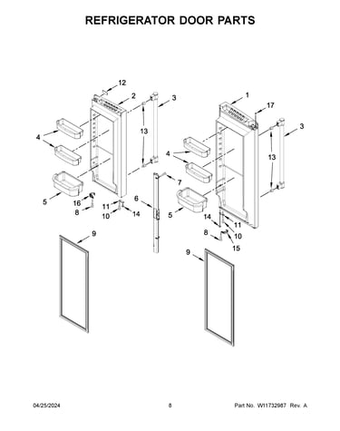 Refrigerator door parts