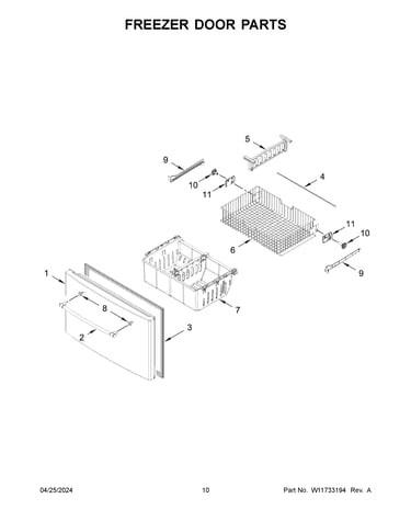 Freezer door parts
