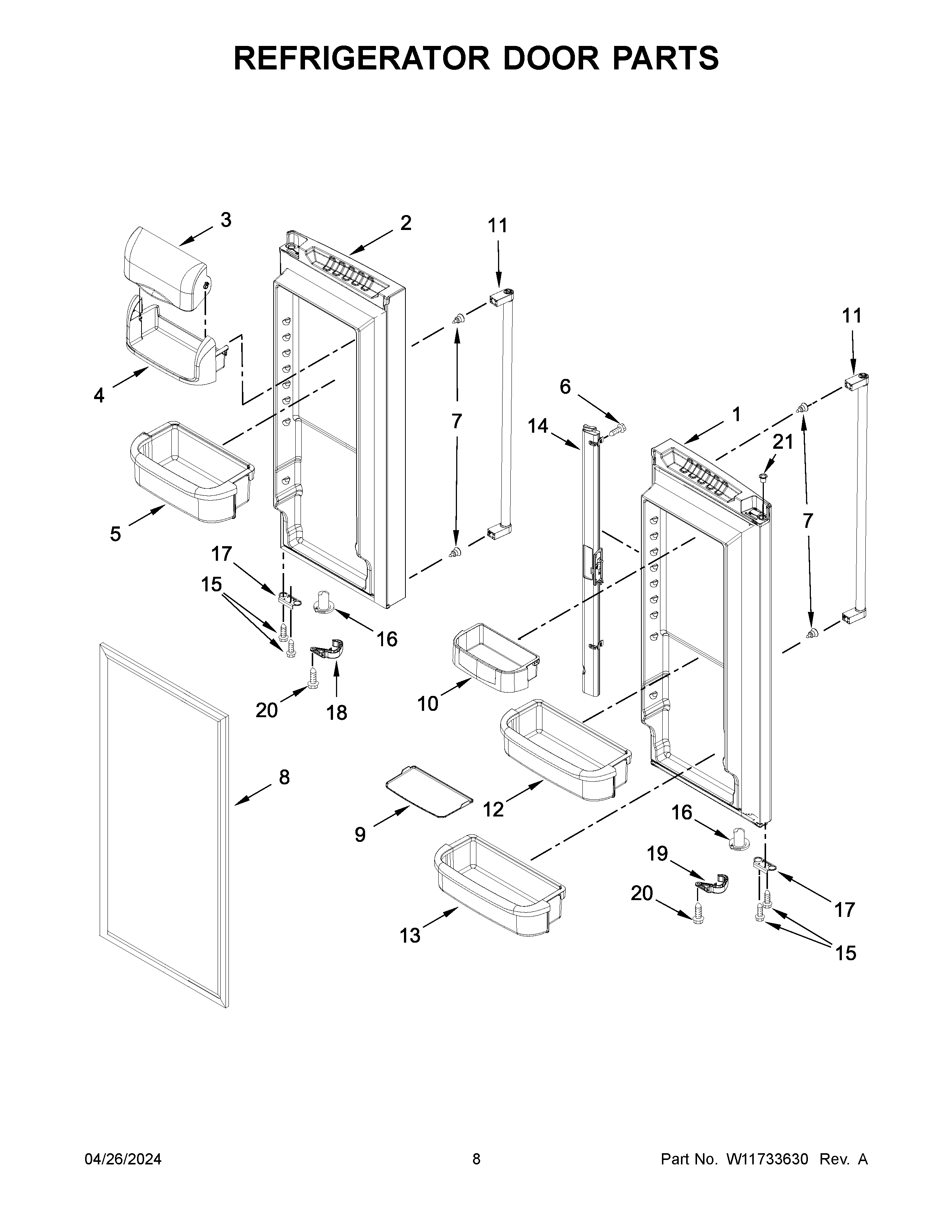 REFRIGERATOR DOOR PARTS