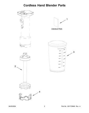 Cordless hand blender parts