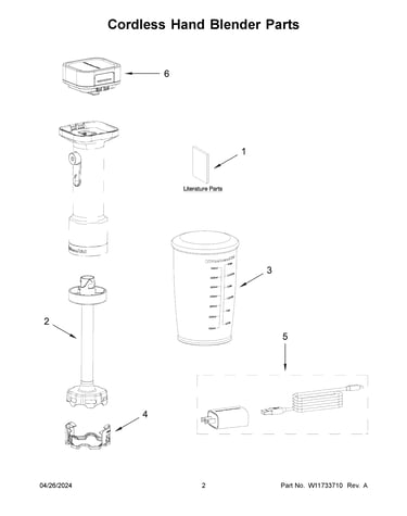 Cordless hand blender parts