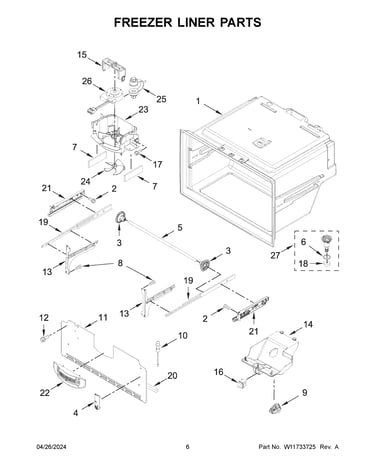 Freezer liner parts