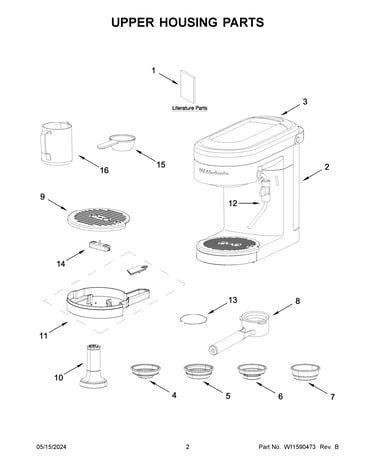 Upper housing parts