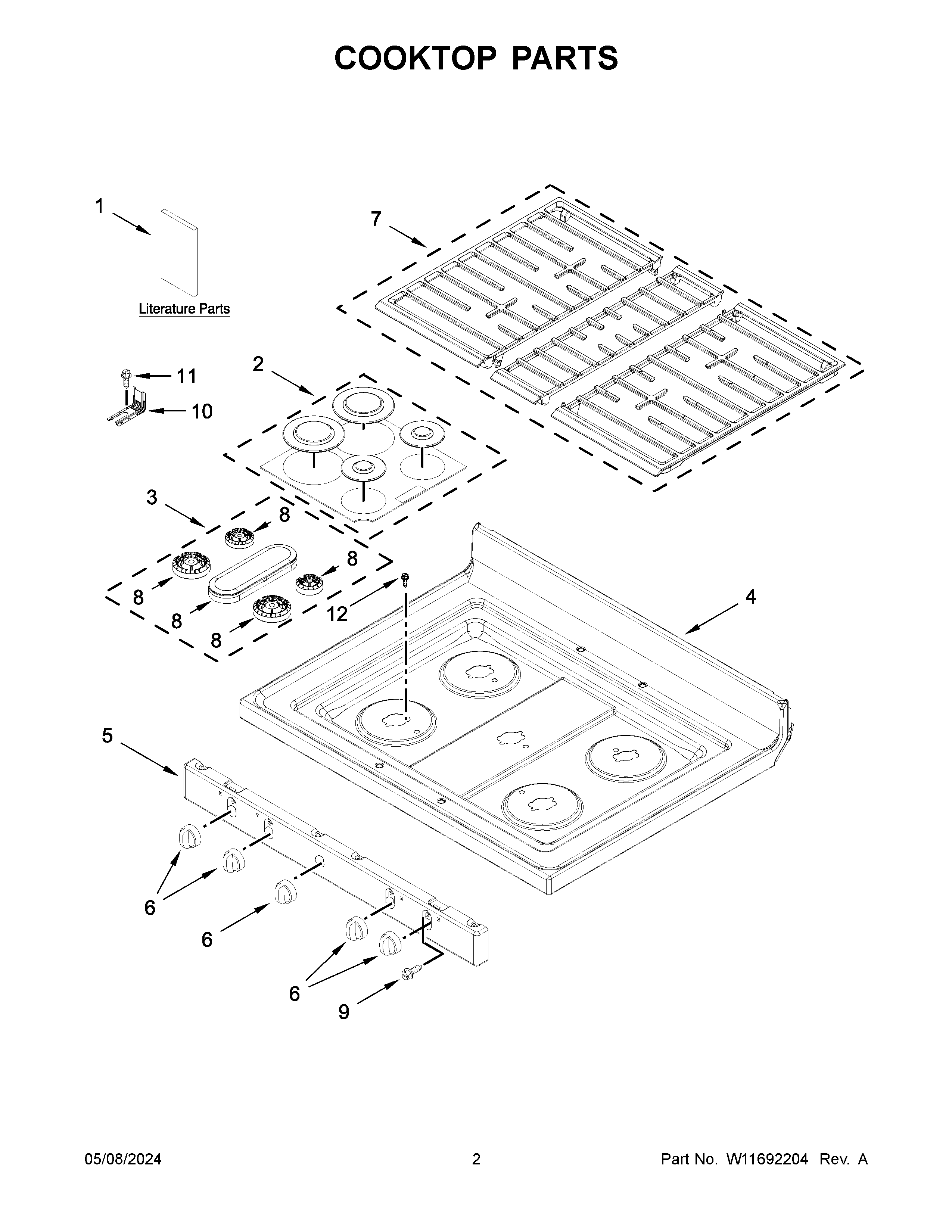 Cooktop parts