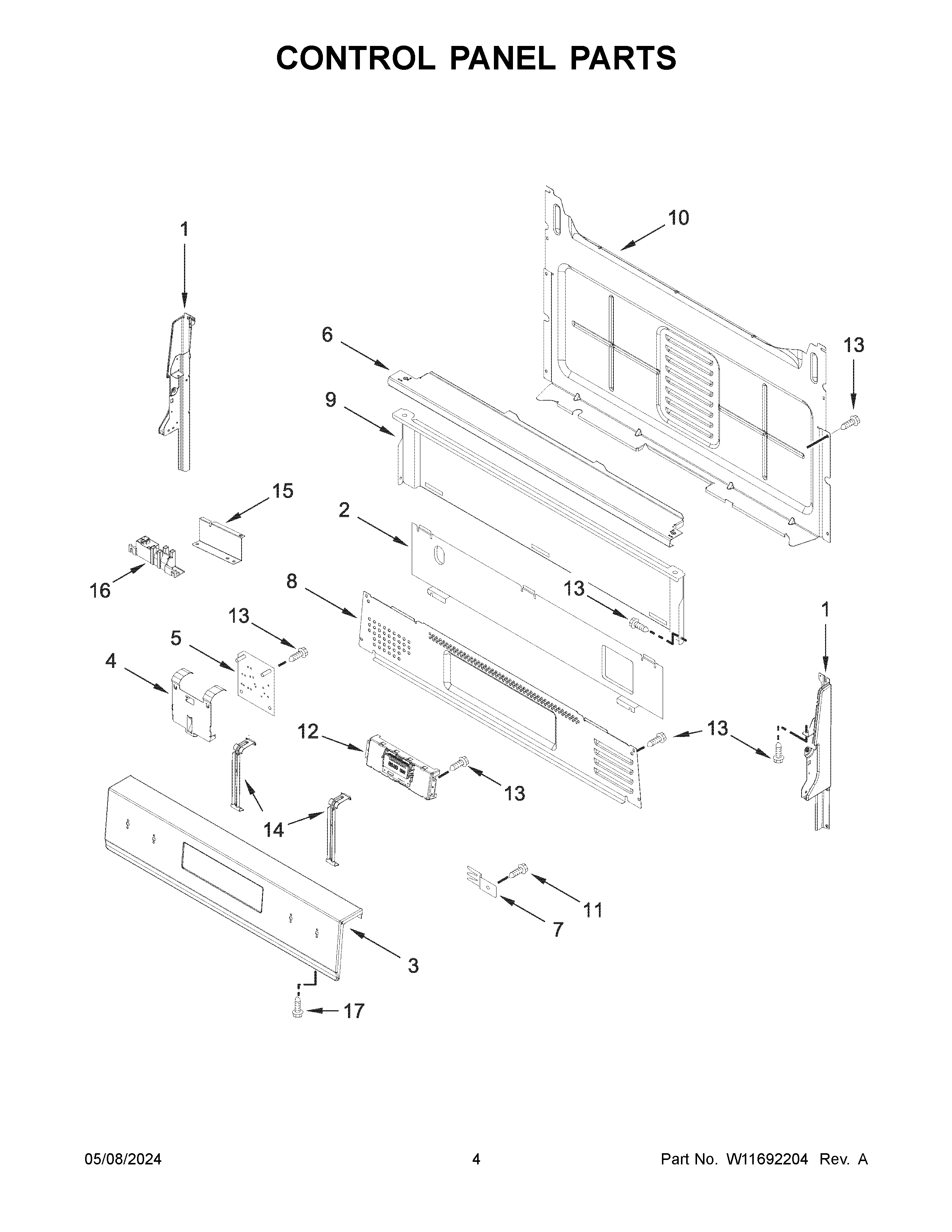 Control panel parts