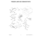 Whirlpool WRF535SWHB10 freezer liner and icemaker parts diagram