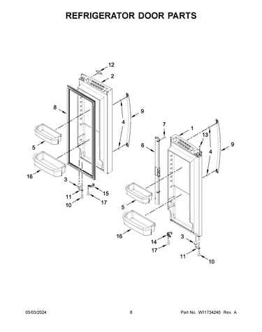 Refrigerator door parts