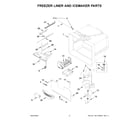 Whirlpool WRFF5333PZ02 freezer liner and icemaker parts diagram