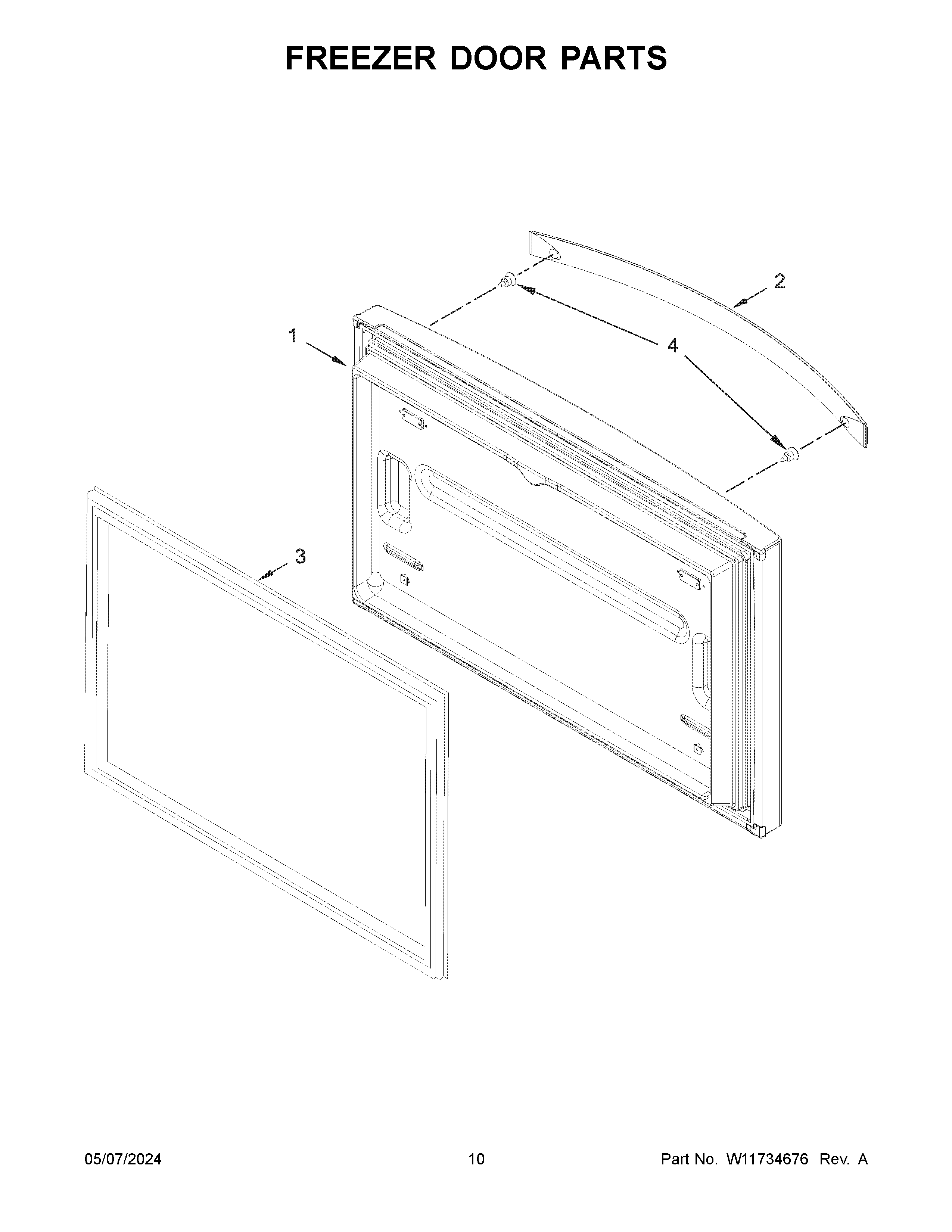 Freezer door parts