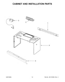 Cabinet and installation parts