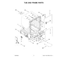 KitchenAid KDTE104KPS3 tub and frame parts diagram