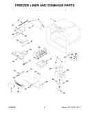 Freezer liner and icemaker parts