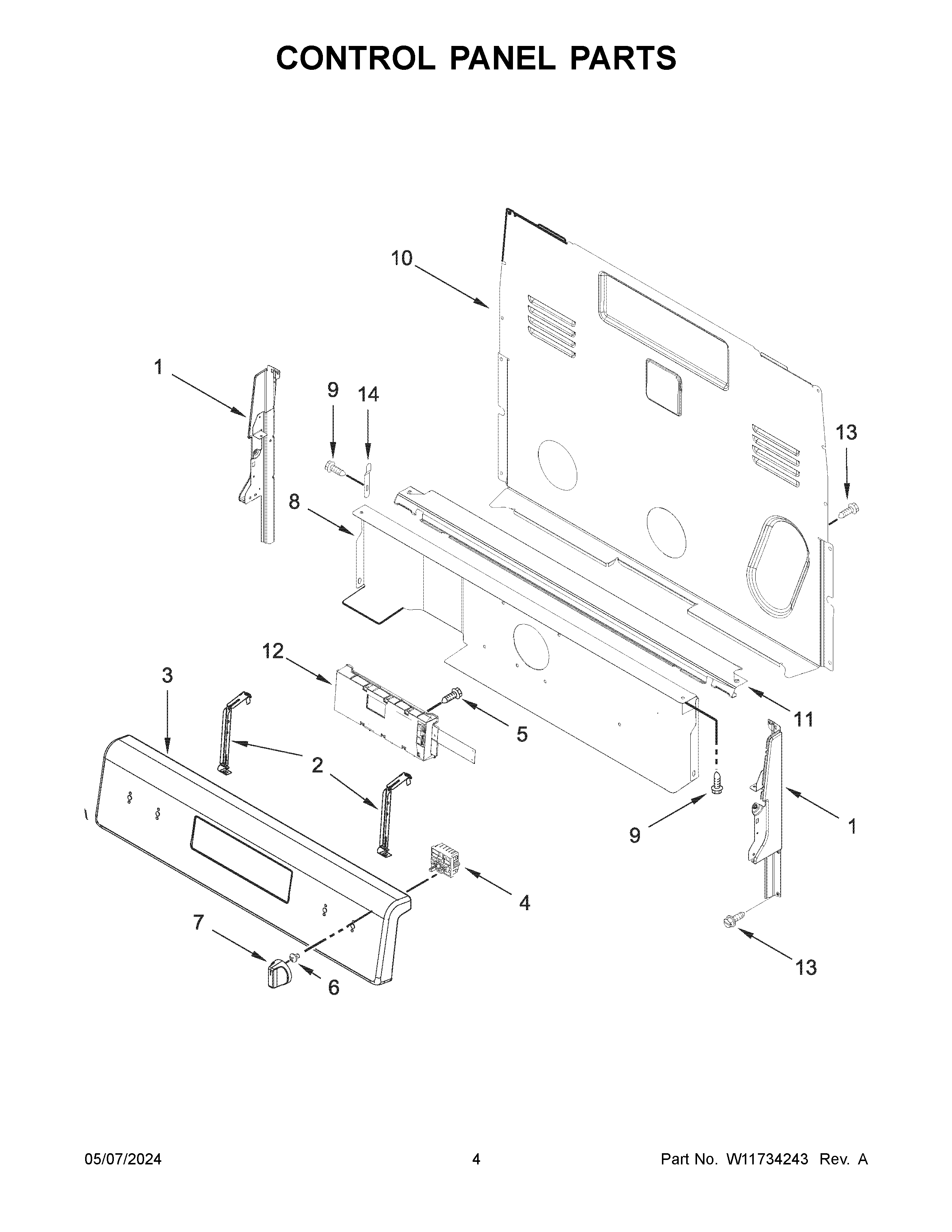 CONTROL PANEL PARTS