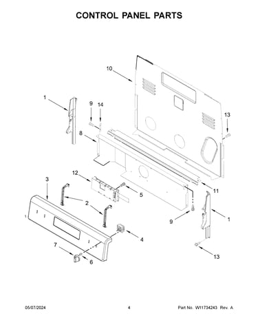 Control panel parts