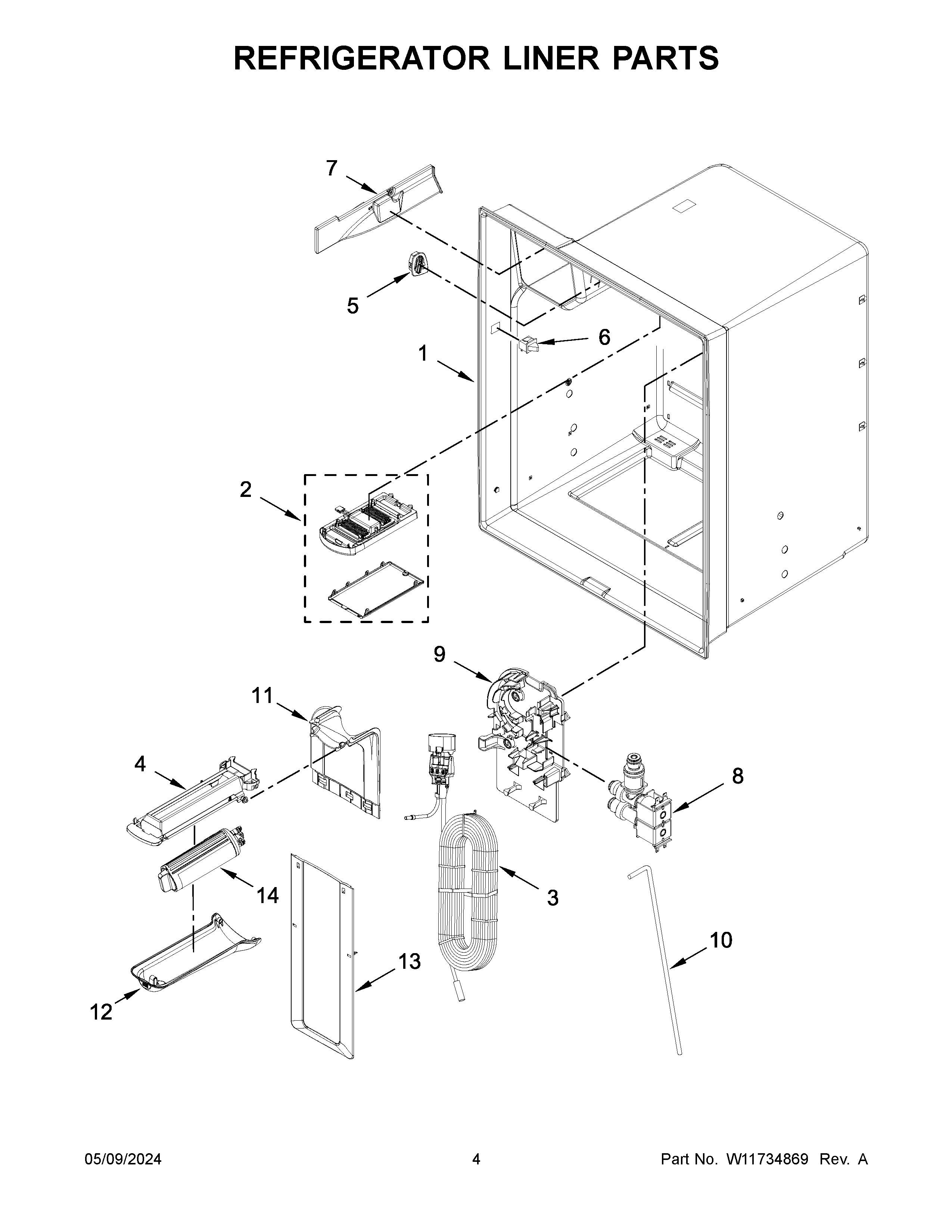 REFRIGERATOR LINER PARTS