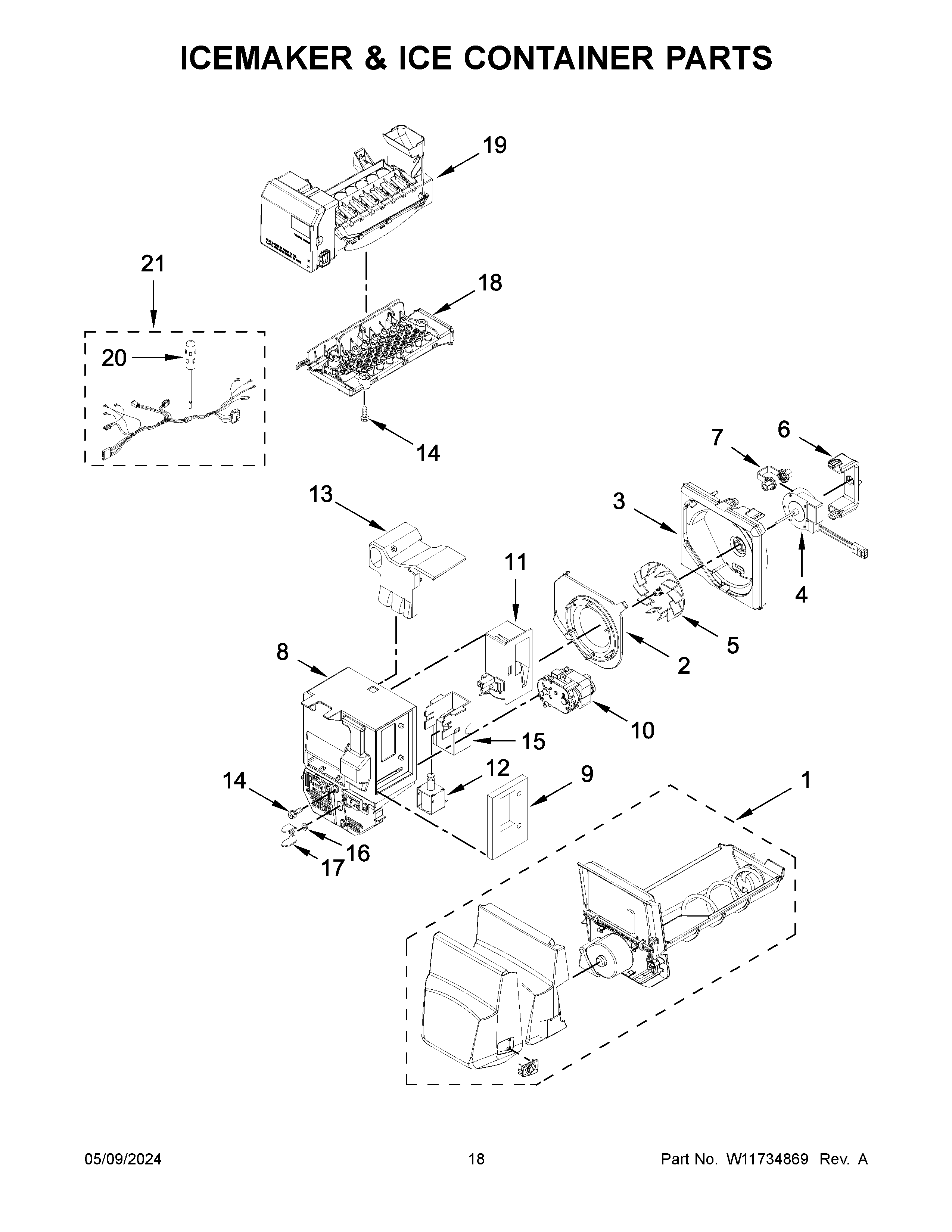 ICEMAKER & ICE CONTAINER PARTS