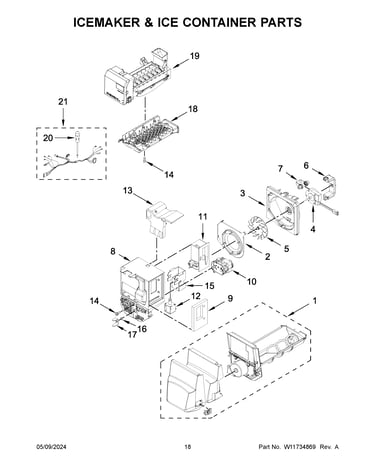 Icemaker & ice container parts