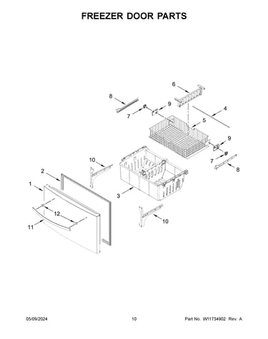 Freezer door parts