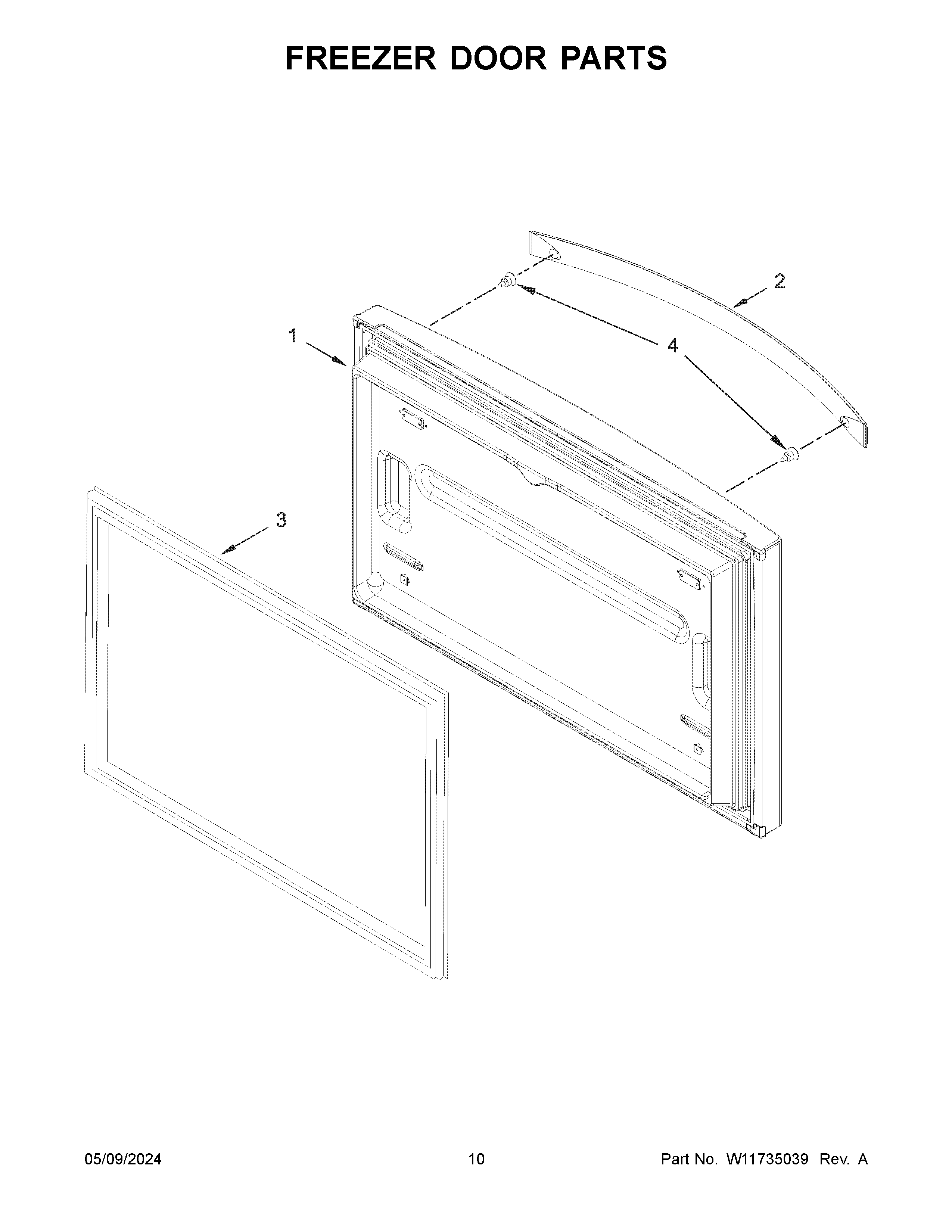 Freezer door parts