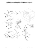 Freezer liner and icemaker parts