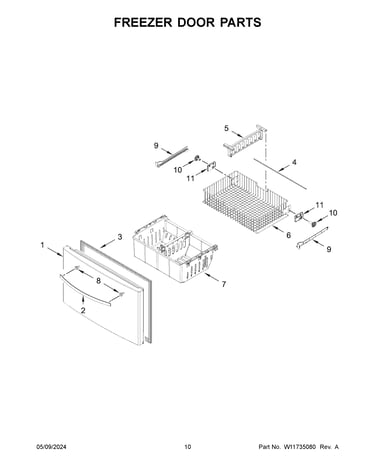 Freezer door parts