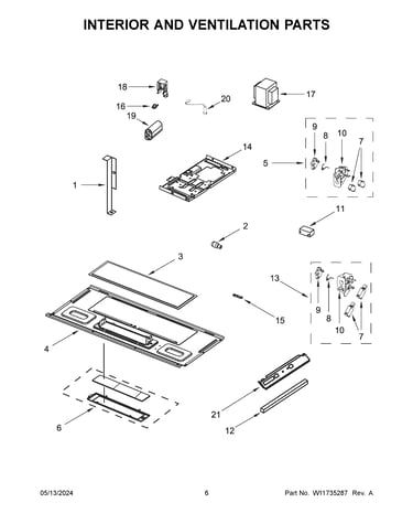 Interior and ventilation parts