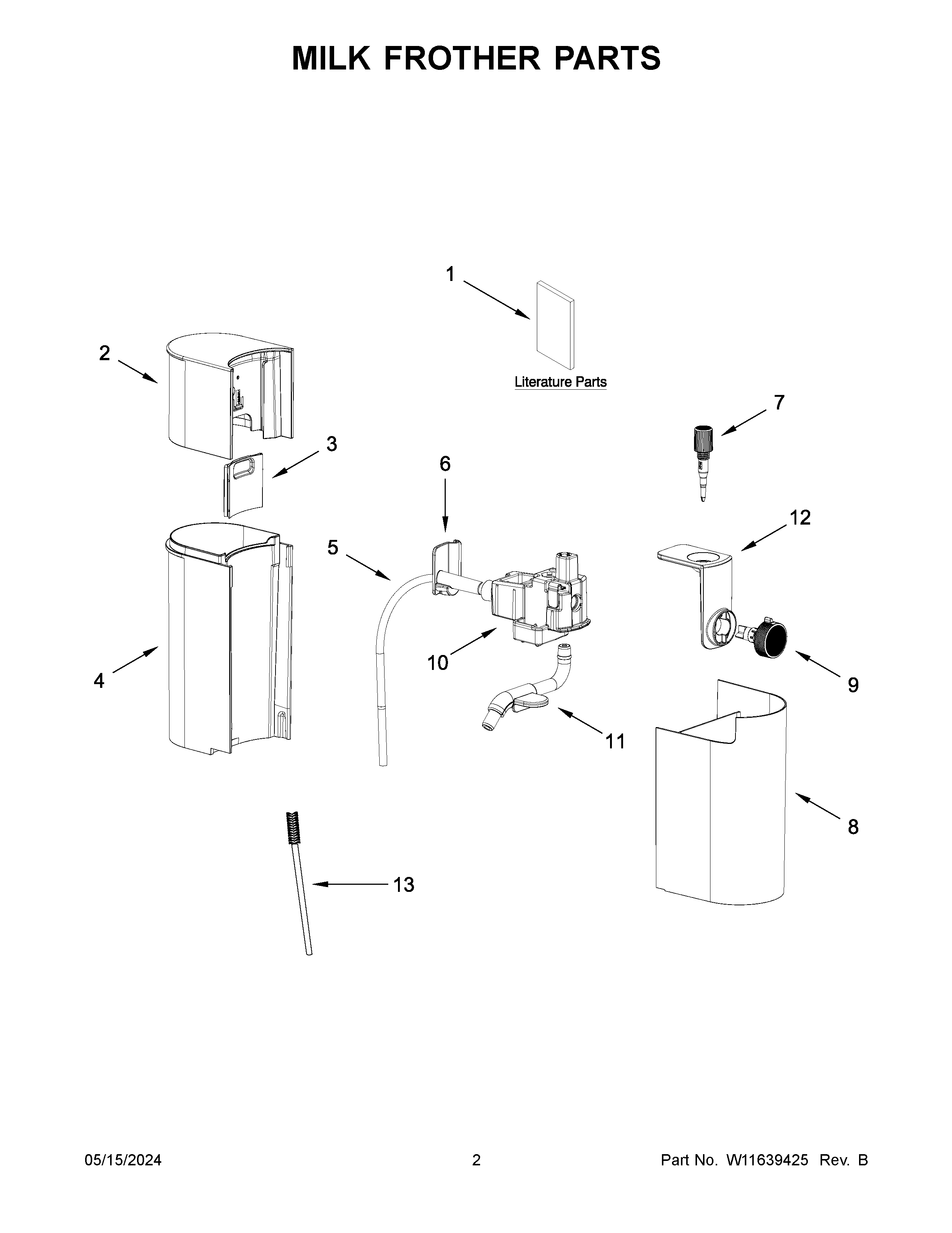 Milk frother parts