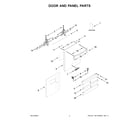 Whirlpool WDT550SAPW0 door and panel parts diagram