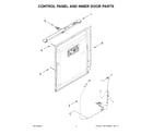 Whirlpool WDT550SAPW0 control panel and inner door parts diagram