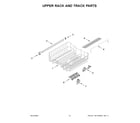 Whirlpool WDT550SAPB0 upper rack and track parts diagram