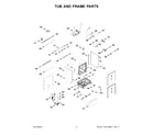 KitchenAid KDTF924PPA0 tub and frame parts diagram