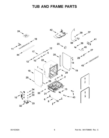 Tub and frame parts