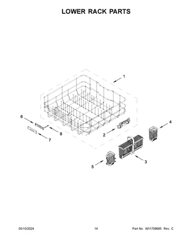 Lower rack parts