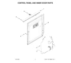 KitchenAid KDTF924PPS0 control panel and inner door parts diagram