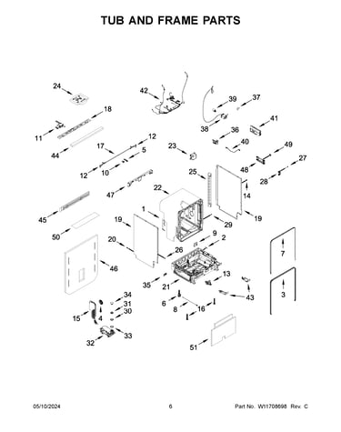Tub and frame parts